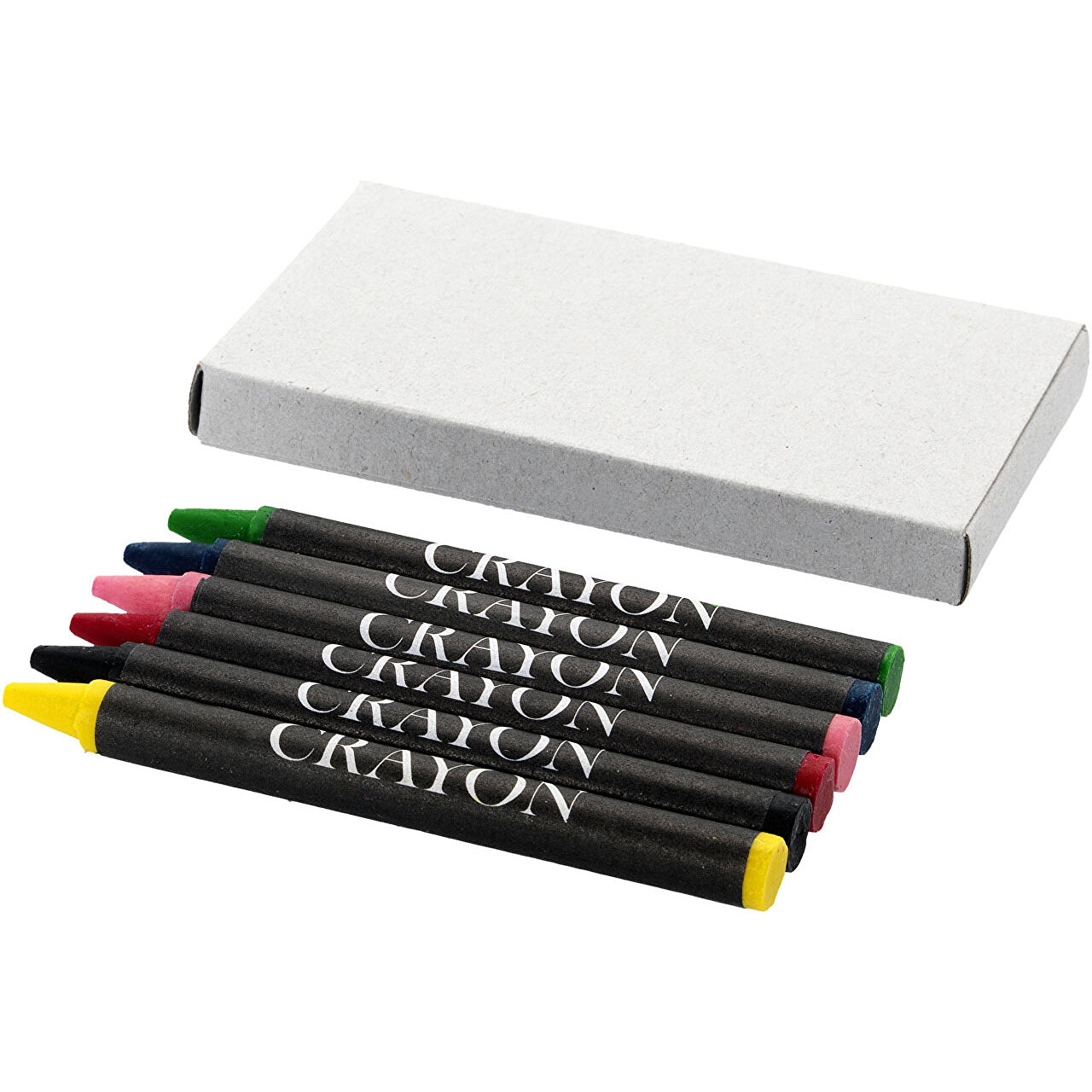 Crayons gras 6 pièces (Gris, Carton, 34g) comme articles publicitaires