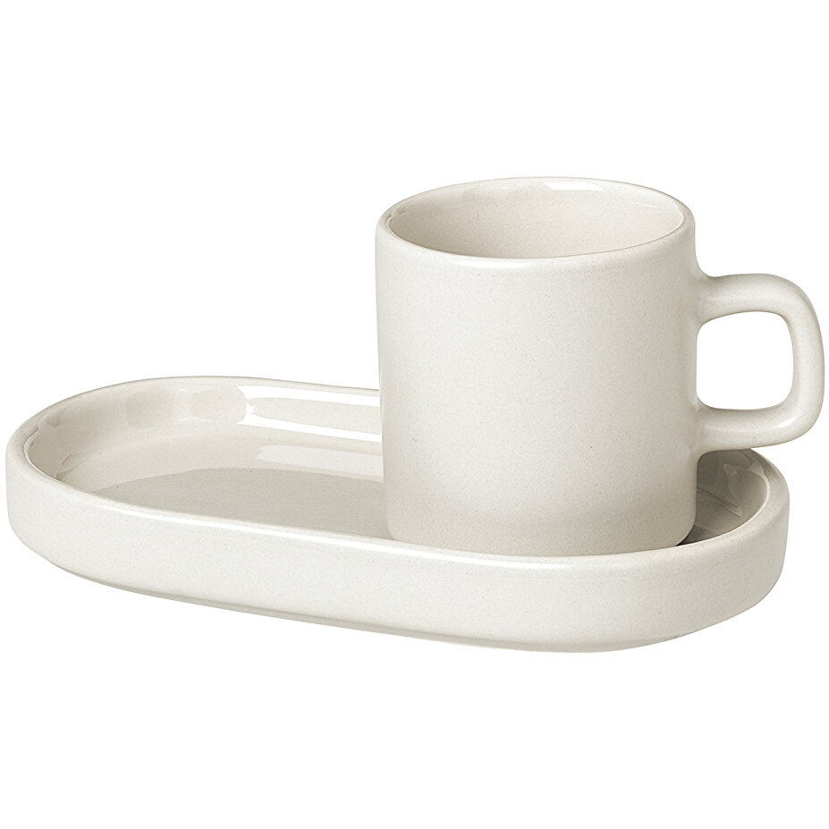Discountershop Koffiekopjes Set Van 2 - Mokken 200ml Met Oor Aardewerk Mok En Koffiemokken Cappuccino Kopjes En Theemokken Voor Koffie En Thee Wit Dots Relief Design 1168938672