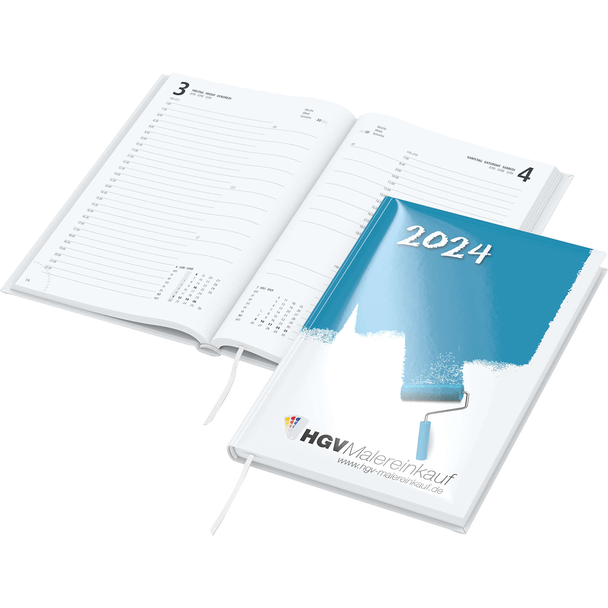 Buchkalender Basic bestseller, 4C-Digital, gloss (individuell, 380g