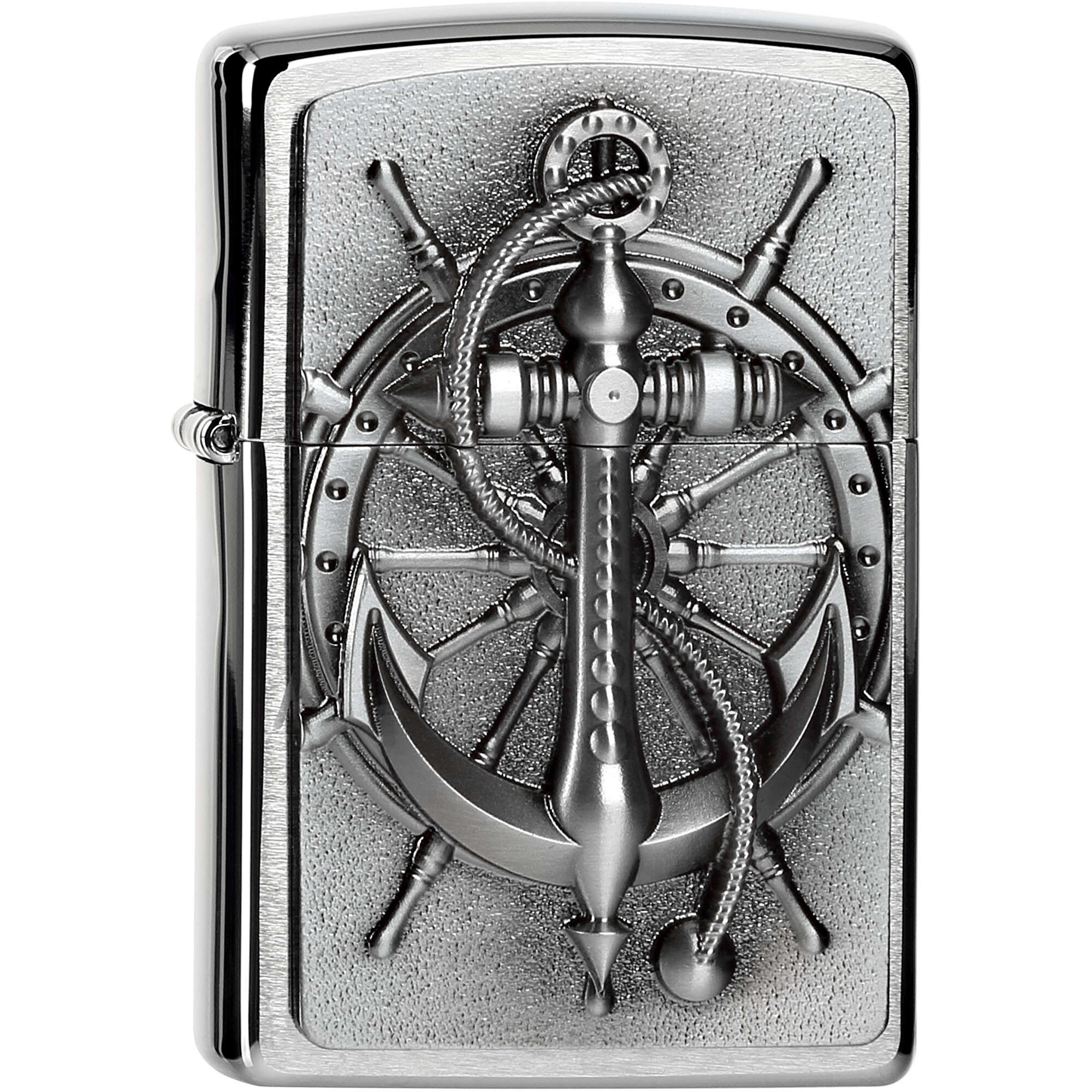 Zippo Pl 200 Nautic Emblem Unbefüllt Silber Edelstahl 55g Als Werbegeschenke Auf Fits