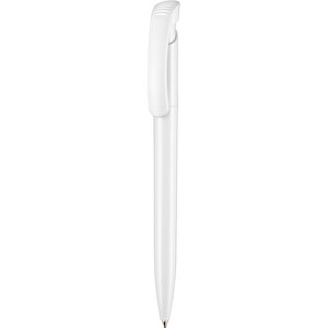 Kugelschreiber CLEAR , Ritter-Pen, weiss, ABS-Kunststoff, 14,80cm (Länge)