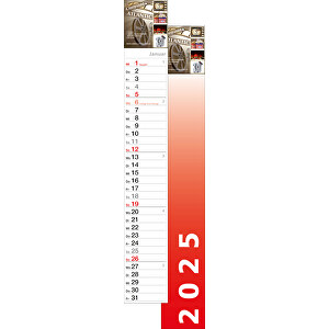 Streifenkalender S-700 , schwarz/rot, Papier, 82,00cm x 11,80cm (Höhe x Breite)