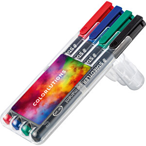 STAEDTLER Lumocolor Permanent S, Box Mit 4 Stiften , Staedtler, transparent, Kunststoff, 14,80cm x 1,50cm x 5,10cm (Länge x Höhe x Breite)