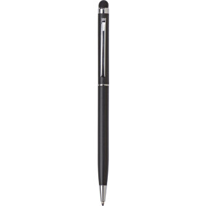 Kugelschreiber Sway , schwarz, Aluminium, Metall, Kautschuk, 13,40cm (Höhe)