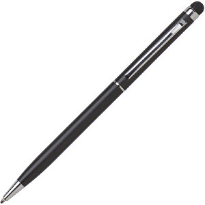 Kugelschreiber Sway , schwarz, Aluminium, Metall, Kautschuk, 13,40cm (Höhe)