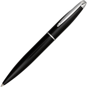 Kugelschreiber ROCK , schwarz / silber, Messing, 18,50cm x 3,30cm x 7,80cm (Länge x Höhe x Breite)