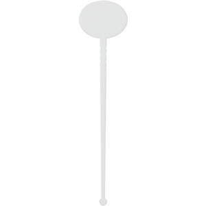 Cocktail-Rührstab 'Oval' , weiss, Kunststoff, 18,70cm x 0,20cm x 4,40cm (Länge x Höhe x Breite)