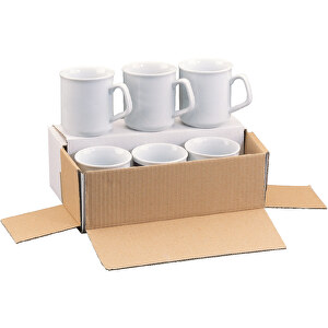Verpackung Für 6 Tassen , weiß, Karton, 32,00cm x 11,00cm x 21,00cm (Länge x Höhe x Breite)