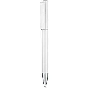 Kugelschreiber GLORY , Ritter-Pen, weiß, ABS-Kunststoff, Messing, 14,20cm (Länge)