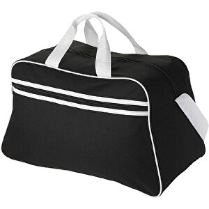 San Jose Sporttasche 30L , schwarz / weiß, 600D Polyester, 48,00cm x 28,00cm x 25,00cm (Länge x Höhe x Breite)