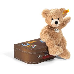 Fynn Teddybär Im Koffer , beige, aus kuschelweichem Plüsch, 28,00cm x 8,00cm x 15,00cm (Länge x Höhe x Breite)