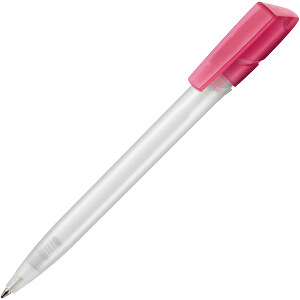 Kugelschreiber TWISTER FROZEN , Ritter-Pen, magenta/weiss, ABS-Kunststoff, 14,50cm (Länge)