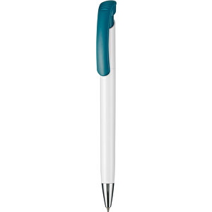 Kugelschreiber BONITA , Ritter-Pen, petrol/weiß, ABS-Kunststoff, 14,80cm (Länge)