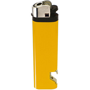 TOM® NM-1 OP 04 Reibradfeuerzeug , Tom, vollfarbe gelb, AS/ABS, 1,10cm x 8,00cm x 2,30cm (Länge x Höhe x Breite)