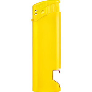 Go Flaschenöffner Piezo Feuerzeug , gelb, Kunststoff, 8,00cm x 1,00cm x 2,50cm (Länge x Höhe x Breite)