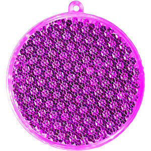 Reflektor 'Rund' , transparent-pink, Kunststoff, 0,70cm (Höhe)