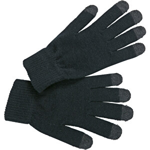 Touch-Screen Knitted Gloves , Myrtle Beach, schwarz, 80% Polyacryl, 14% Polyester, 5% Elasthan, 1% Metallfasern, S/M, 