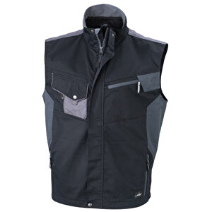 Workwear Vest , James Nicholson, schwarz/carbon, 100% Polyamid CORDURA ®, S, 