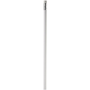 Bleistift Mit Radiergummi , weiß, Holz, 18,60cm (Länge)