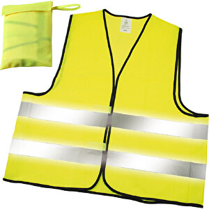 Warnweste 'Standard' Etui , neon-gelb, Textil, 65,00cm x 0,20cm x 63,00cm (Länge x Höhe x Breite)