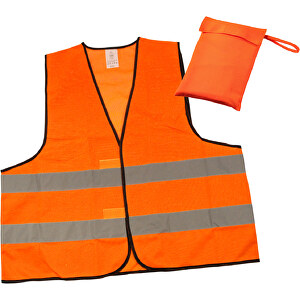 Warnweste 'Standard' Etui , neon-orange, Textil, 65,00cm x 0,20cm x 63,00cm (Länge x Höhe x Breite)