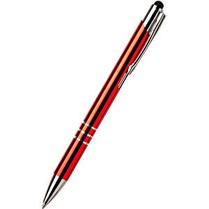 2-in-1 Stift CLIC CLAC-TERUEL , ClicClac, rot, Aluminium, 14,20cm x 1,10cm x 1,30cm (Länge x Höhe x Breite)
