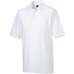 Poloshirt Aus 100% Baumwollpique , Russell, weiß, 93% Baumwolle, 7% Polyester, 2XL, 