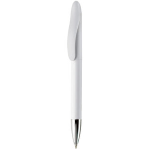 Kugelschreiber Speedy Metallspitze Twist , weiß / weiß, ABS, 14,30cm (Länge)