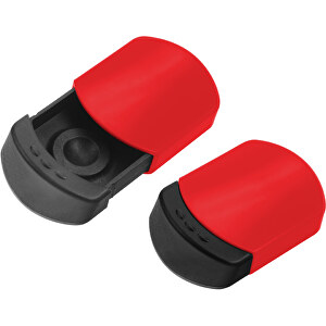 Taschen-Aschenbecher , schwarz, rot, ABS+PA, 0,75cm x 0,21cm x 0,50cm (Länge x Höhe x Breite)