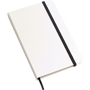 Notizbuch AUTHOR Im DIN-A6-Format , schwarz, weiß, Papier, 14,00cm x 1,50cm x 9,10cm (Länge x Höhe x Breite)
