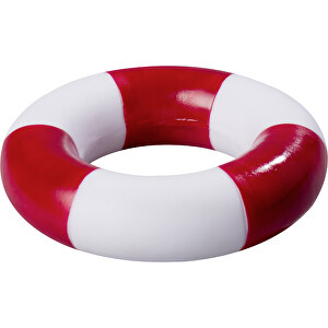 PVC Schwimmring, Gestreift , weiß/rot, PVC, 9,00cm x 2,00cm x 9,00cm (Länge x Höhe x Breite)