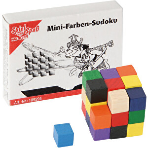 Mini-Farben-Sudoku , Holz, 6,50cm x 1,30cm x 5,00cm (Länge x Höhe x Breite)