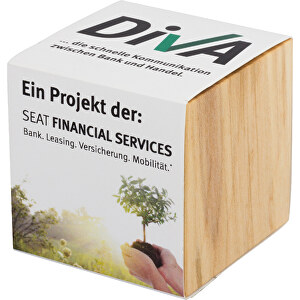 Pflanz-Holz Maxi Mit Samen - Ringelblume , Papier, Holz, Erde, Saatgut, 6,00cm x 6,00cm x 6,00cm (Länge x Höhe x Breite)