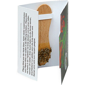 Pflanz-Stick Mit Samen - Vergissmeinnicht , Holz, Papier, Wachs, Saatgut, 5,50cm x 8,00cm (Länge x Breite)
