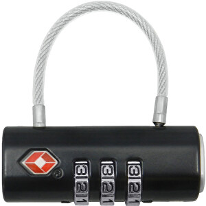 TSA-Kombinationsschloss , schwarz, Metall, 5,20cm x 1,50cm x 2,00cm (Länge x Höhe x Breite)