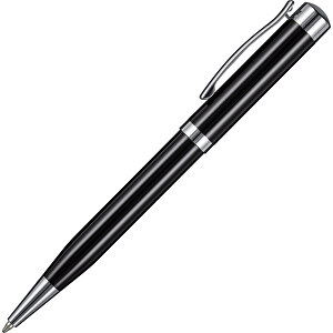 Kugelschreiber FORTUNA Schwarz , Ritter-Pen, schwarz, Metall, 13,80cm (Länge)