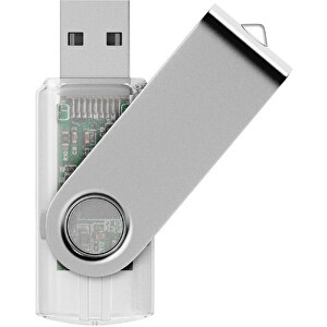 USB-Stick SWING 3.0 32 GB , Promo Effects MB , klar transparent MB , 32 GB , Kunststoff, Metall MB , 10 - 45 MB/s MB , 5,80cm x 1,09cm x 1,90cm (Länge x Höhe x Breite)