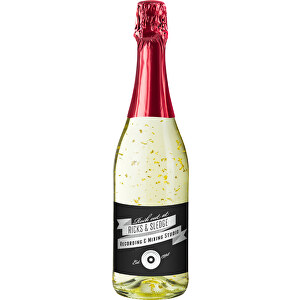 Golden Flakes - Flasche Klar - Kapselfarbe Rot, 0,75 L , rot, Glas, 8,30cm x 30,00cm x 8,30cm (Länge x Höhe x Breite)