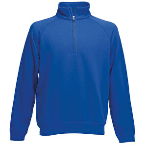 Zip Neck Sweat , Fruit of the Loom, royal, 70 % Baumwolle / 30 % Polyester, M, 