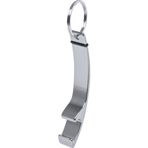 Schlüsselanhänger Flaschenöffner MILTER , silber, Aluminium, 0,90cm x 1,50cm x 7,90cm (Länge x Höhe x Breite)