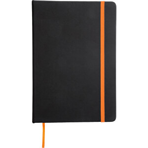 Notizbuch LECTOR Im DIN-A6-Format , orange, schwarz, Papier / PU, 14,00cm x 1,30cm x 9,10cm (Länge x Höhe x Breite)
