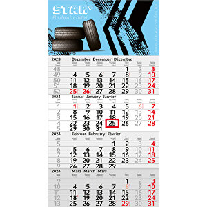 4-Monats-KalenderBudget 4 X.press Inkl. 4C-Druck , hellgrau-rot, Papier, 56,00cm x 30,00cm (Länge x Breite)