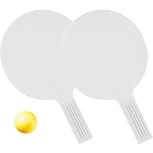 Tischtennis-Set 'Massiv' , weiß, Kunststoff, 26,50cm x 4,00cm x 16,00cm (Länge x Höhe x Breite)