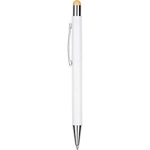 Kugelschreiber Philadelphia , Promo Effects, weiß/gold, Aluminium, 13,50cm x 0,80cm (Länge x Breite)
