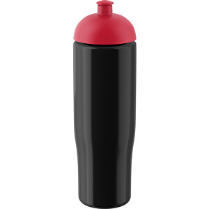 H2O Active® Tempo 700 Ml Sportflasche Mit Stülpdeckel , schwarz / rot, PET Kunststoff, 90% PP Kunststoff, 10% TPE Kunststoff, 23,90cm (Höhe)
