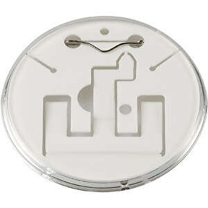 Button 'Self-Made' , weiß/transparent, Kunststoff, 0,40cm (Höhe)