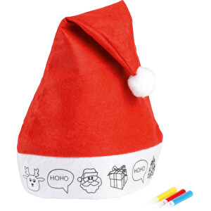 Filz-Weihnachtsmann-Mütze COLOURFUL HAT , rot, weiss, Polyester / Kunststoff, 42,00cm x 27,00cm (Länge x Breite)