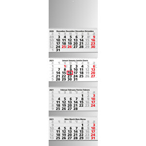 4-Monats-Kalender Quadro Wire-O 4 Bestseller Inkl. 4C-Druck , hellgrau,rot, 99,50cm x 33,50cm (Länge x Breite)