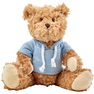 Plüsch-Teddybär Olaf Mit Aufgestickten Augen , hellblau, Polyester 100%, 19,00cm x 22,00cm x 12,00cm (Länge x Höhe x Breite)