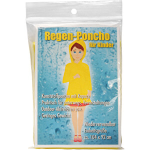 Regen-Poncho Für Kinder , gelb, PE, 10,40cm x 9,20cm (Länge x Breite)